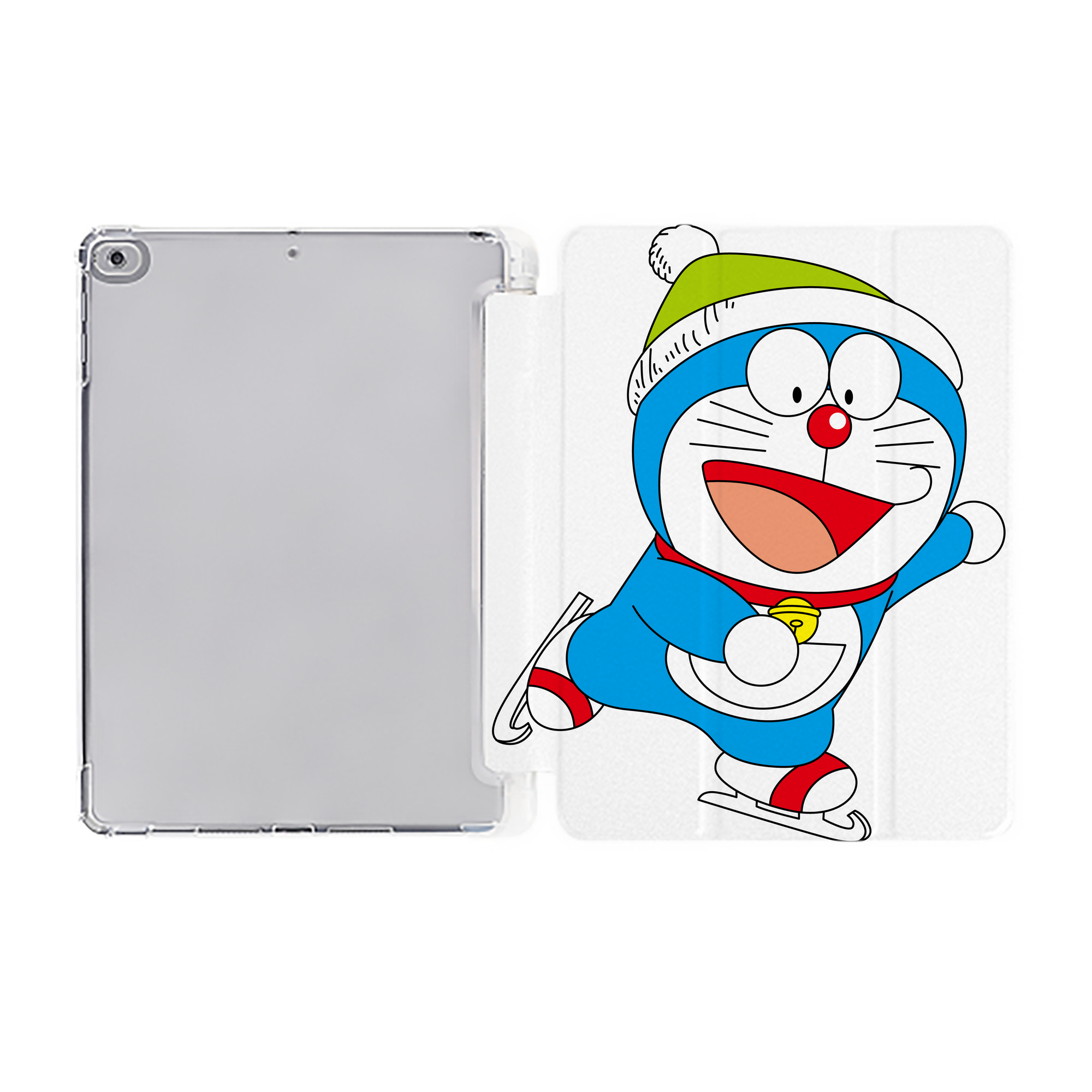 （画像用） ドラえもん Doraemon IPad ケース ペン収納付き 三つ折りスタンド PUレザー×シリコン 対応機種9.5/10.5/10.9インチ